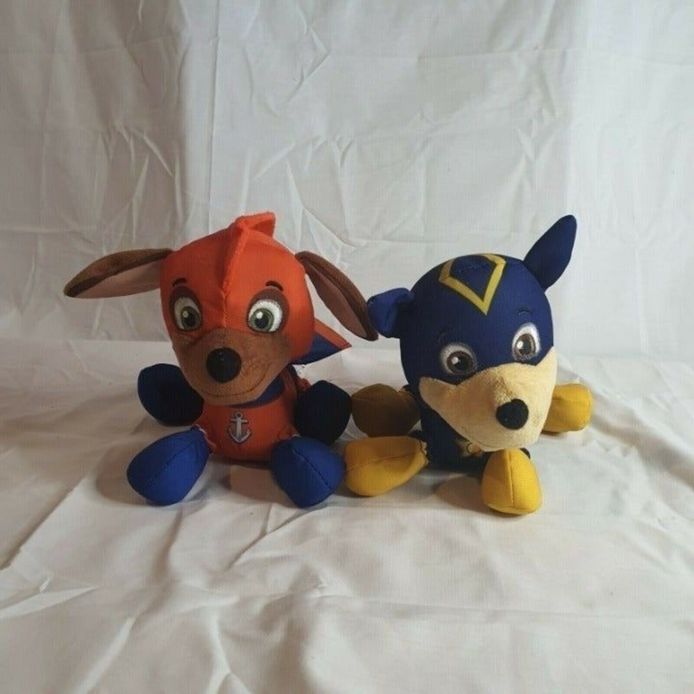 Paw Patrol Super Paws Chase & Zuma Plush Set Mighty Pups Spin Master 6' Lot 2